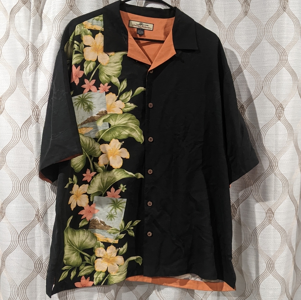 Tommy Bahama Summer Beach Hawaiian Shirt 100% Silk
